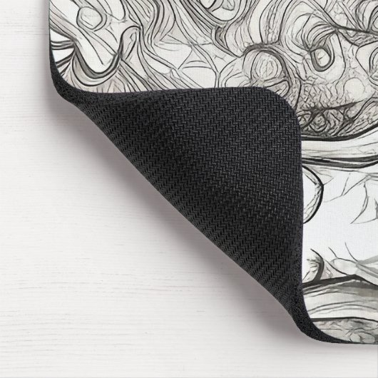 Vrouw in gasmasker muismat (Hoek)