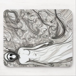 Vrouw in gasmasker muismat