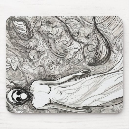 Vrouw in gasmasker muismat (Voorkant)