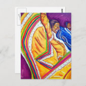 Vrouw in Gele Dress Briefkaart (Voorkant / Achterkant)