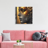 vrouw in goud etherisch canvas afdruk (Insitu (Woonkamer))