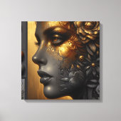 vrouw in goud etherisch canvas afdruk (Voorkant)