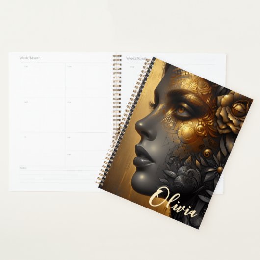  vrouw in goud etherisch gepersonaliseerd planner (Display)