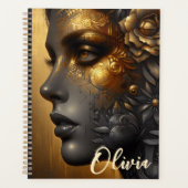  vrouw in goud etherisch gepersonaliseerd planner (Voorkant)