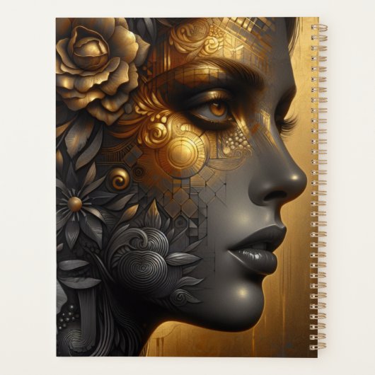  vrouw in goud etherisch gepersonaliseerd planner (Achterkant)