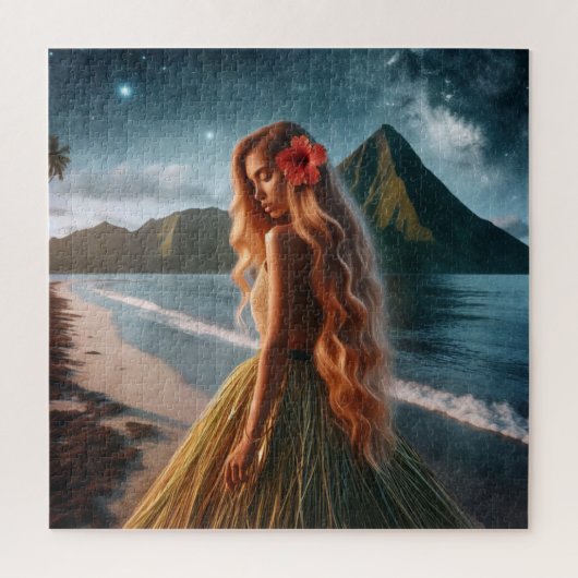 Vrouw in grasrok legpuzzel (Verticaal)