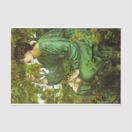 Vrouw in Green (The Day Dream) (door D.G. Rosetti) Tissuepapier (Voorkant)