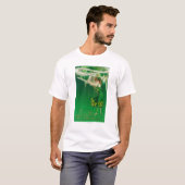 Vrouw in Groen Bedrijf een Pijpschaal T-shirt (Voorkant volledig)