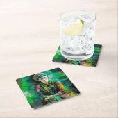 Vrouw in Groen Kartonnen Onderzetters (Insitu)