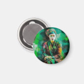 Vrouw in Groen Magneet (Voorkant / Achterkant)