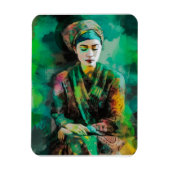 Vrouw in Groen Magneet (Verticaal)