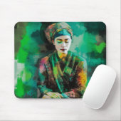 Vrouw in Groen Muismat (Met muis)