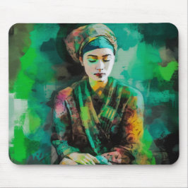 Vrouw in Groen Muismat