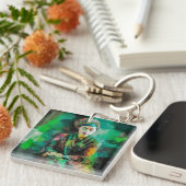 Vrouw in Groen Sleutelhanger (Voorkant Rechts)