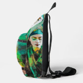 Vrouw in Groen Sling Bag (Rechts)