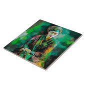 Vrouw in Groen Tegeltje (Zijkant)