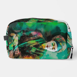 Vrouw in Groen Toilettasje