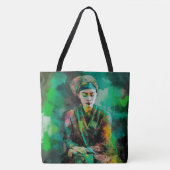 Vrouw in Groen Tote Bag (Voorkant)