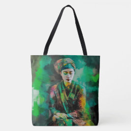Vrouw in Groen Tote Bag