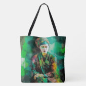 Vrouw in Groen Tote Bag (Achterkant)