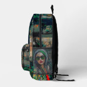 Vrouw in Groene Zonnebril Bedrukte Rugzak (Rechts)