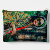 Vrouw in Groene Zonnebril Etui (Achterkant)