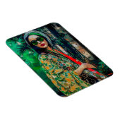 Vrouw in Groene Zonnebril Magneet (Rechterzijde)