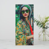 Vrouw in Groene Zonnebril Menu (Staand voorkant)