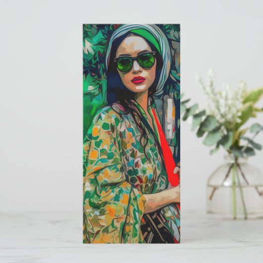 Vrouw in Groene Zonnebril Menu (Staand voorkant)