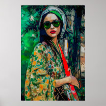 Vrouw in Groene Zonnebril