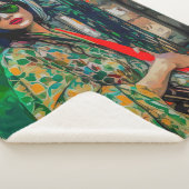 Vrouw in Groene Zonnebril Sherpa Deken (3/4)