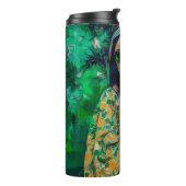 Vrouw in Groene Zonnebril Thermosbeker (Gedraaid links)