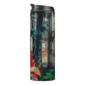 Vrouw in Groene Zonnebril Thermosbeker (Geroteerd rechts)