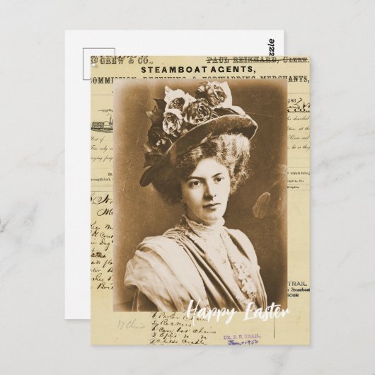  vrouw in haar paasuitrusting briefkaart (Voorkant / Achterkant)