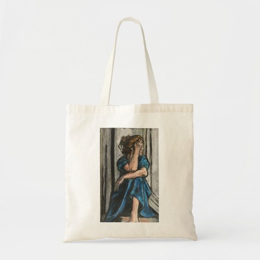 Vrouw in het blauw tote bag (Voorkant)