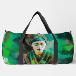 Vrouw in het groen  plunjezak