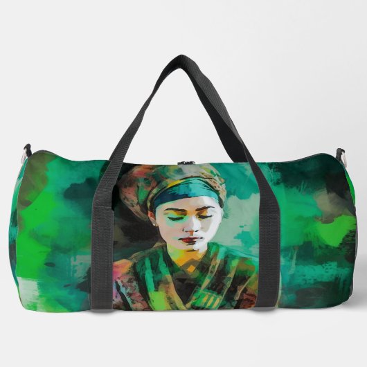 Vrouw in het groen  plunjezak (Voorkant)