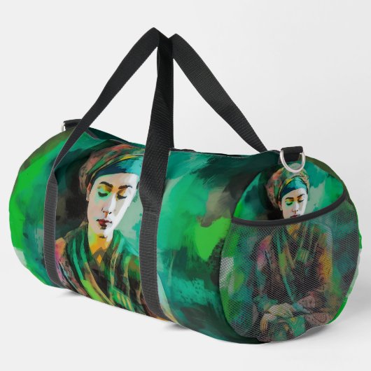 Vrouw in het groen  plunjezak (Rechterhoek)