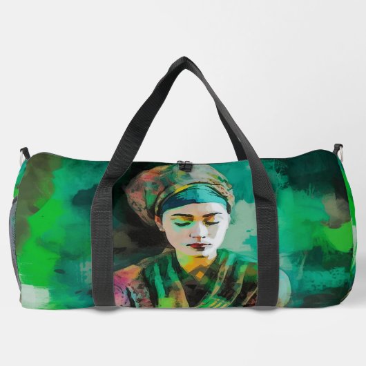 Vrouw in het groen  plunjezak (Achterkant)