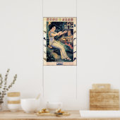 VROUW in het kanton laat oude Chinese reclame zien Poster (Keuken)