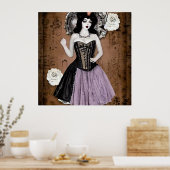 vrouw in het Korset-dress Poster (Keuken)