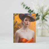 Vrouw in het najaar van het Briefkaart (Staand voorkant)