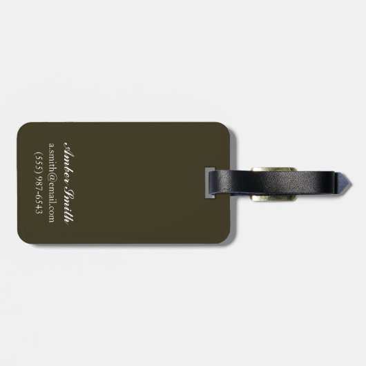 Vrouw in het Poster Groene Skiing Bagagelabel (Achterkant horizontaal)