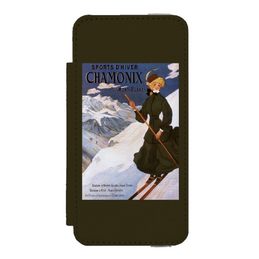 Vrouw in het Poster Groene Skiing Incipio iPhone Portemonnee Hoesje (Voorkant Agenda)