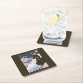 Vrouw in het Poster Groene Skiing Kartonnen Onderzetters (Insitu)