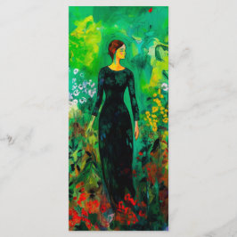 Vrouw in het prachtige Green Meadow Bladwijzer Menu