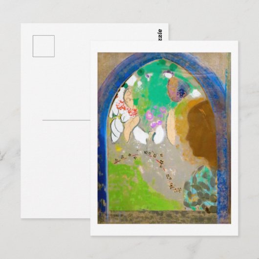 Vrouw in het raam, Redon Briefkaart (Voorkant / Achterkant)