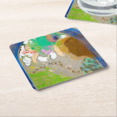 Vrouw in het raam, Redon Kartonnen Onderzetters (Schuin)