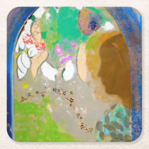 Vrouw in het raam, Redon Kartonnen Onderzetters