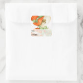  vrouw in het Rode KerstPet Gift Label (Tas)